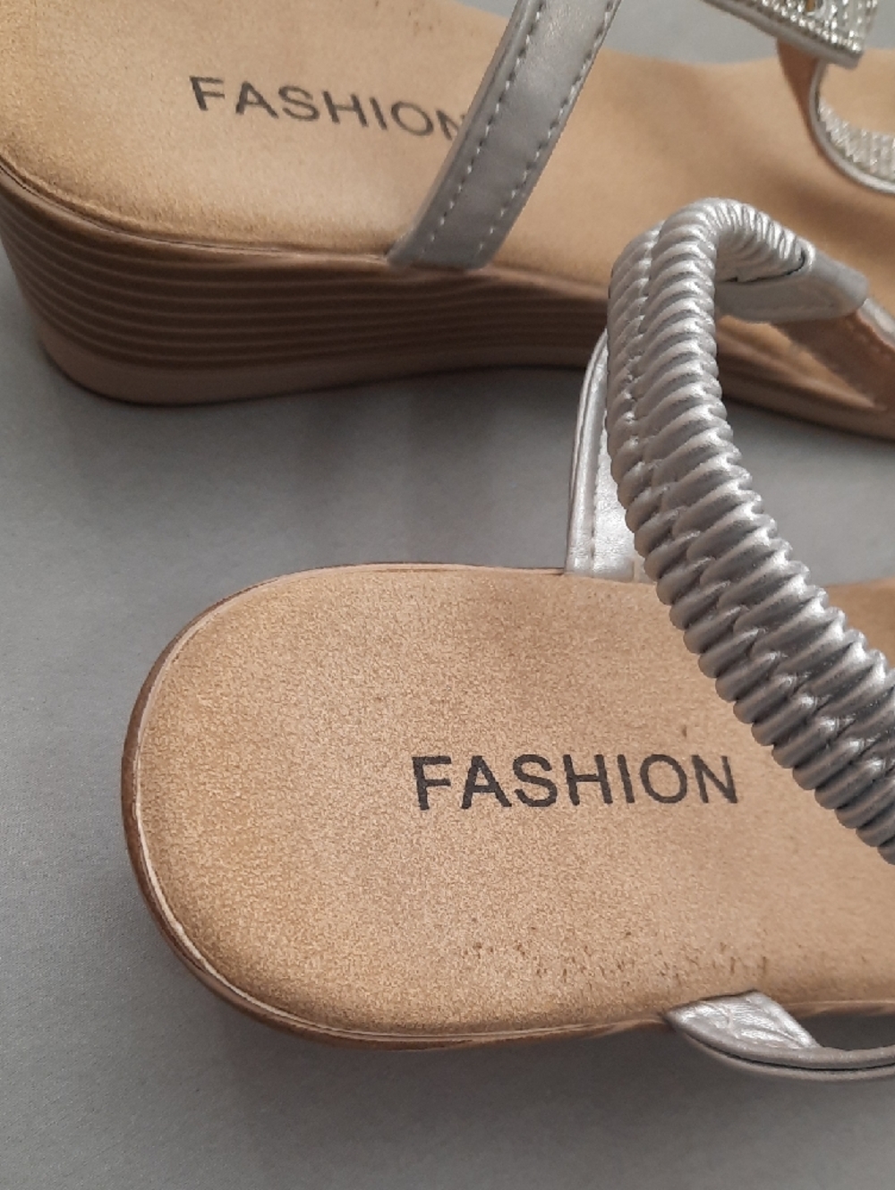 Silver Embellished Women's Sandals by Fashion - Size 38 - Picture 2 of 11